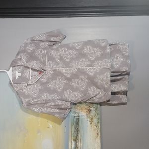 Charter club Intimates, short sleeve & shorts pj set. Gray & white pajamas, XS